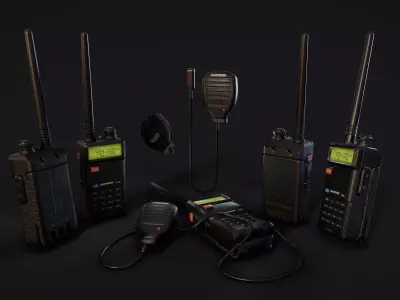 Baofeng UV-5R Walkie Talkie Radio Low-poly 3D model