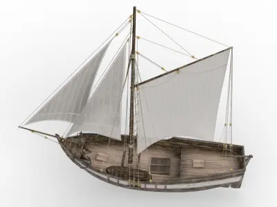 Tenderr Sailing Ship Low-poly 3D model