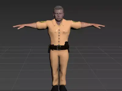 Police man Free low-poly 3D model