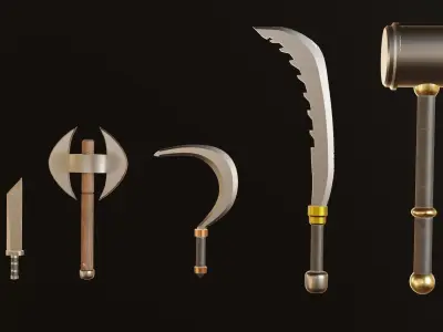  collection of swords Low-poly 3D model