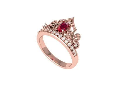 Crown Ring 3D print model