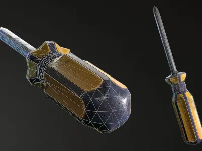 Screwdriver knife Low-poly 3D model