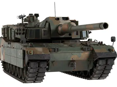 K2 Black Panther Tank Low-poly 3D model