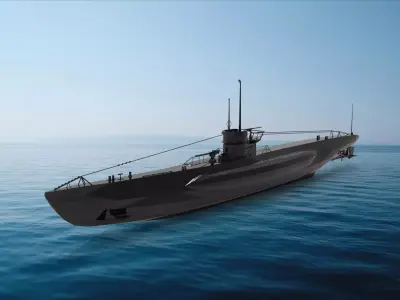 German submarine U-96 3D model