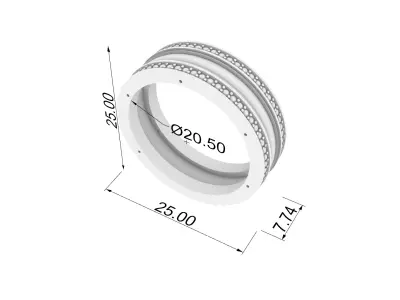 Three-Part Enamel Ring JDBCo 3D print model