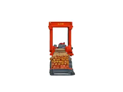 Tracked Wood Processing Machine Low-poly 3D model
