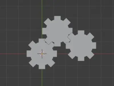 Spinning gears for animation Low-poly 3D model