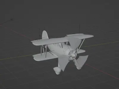 Airplane biplane 3D model