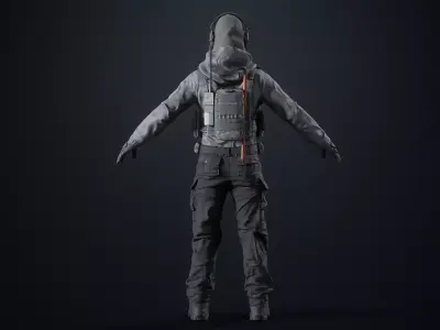 Assault Soldier Low-poly 3D model