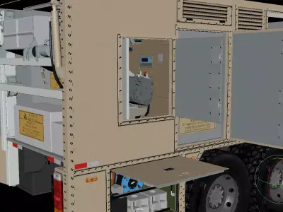 Radiological Solid Waste Treatment Truck 6x6 1to1 3D Model 3D model