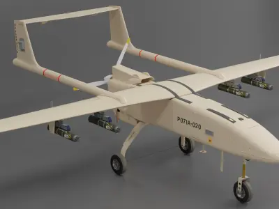 Iranian Drone Mohajer-6 Sand Color 3D model