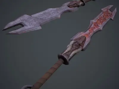 Two-handed casual stylized sword Low-poly 3D model