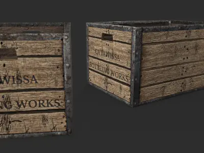 Wooden Box Free low-poly 3D model purchase