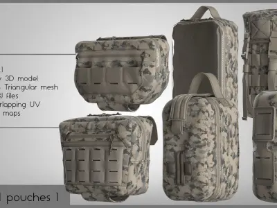 TACTICAL POUCHES  3D model purchase