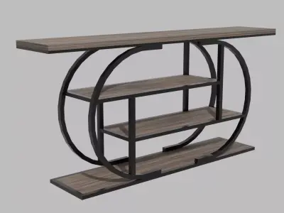 Industrial Curved Brace Entryway Table Low-poly 3D model