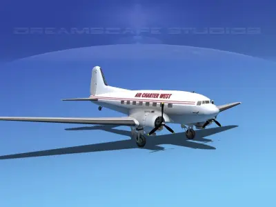 Douglas DC-3 Air Charter 3D model