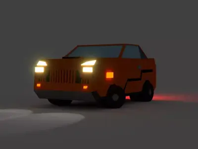Low Poly Muscle Car Rig Low-poly 3D model