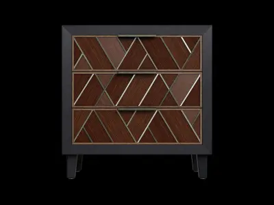 Brown Wood Contemporary Chest 3D model