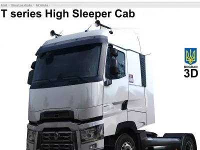 Renault T series High Sleeper Cab Low-poly 3D model