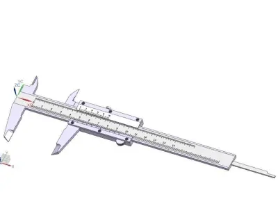 Very High detailed analogic mechanical vernier caliper 3D model