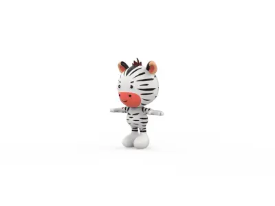 Character016 Zebra Animal Low-poly 3D model