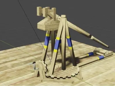 Trebutchet Low-poly 3D model