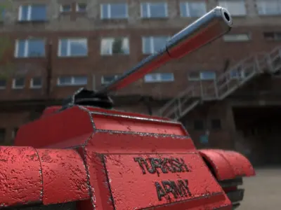 3D Turkish Army Low Poly Tank - Turkiye Armali Dusuk Poli Tank Low-poly 3D model
