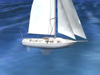 30 Foot Sailboat V00 3D model