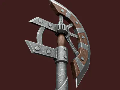 Steampunk Axe Low-poly 3D model purchase