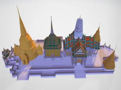  3D Model of Temple of the Emerald Buddha 3D model