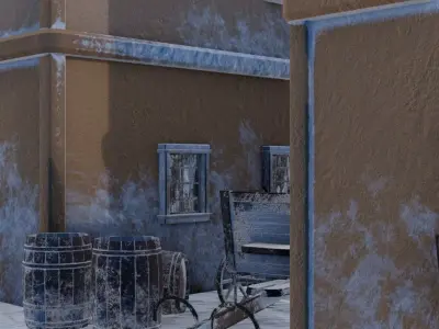 Snowy Fortress Village 3D model
