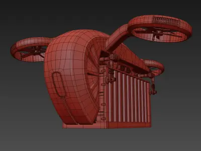 Cargo Quadrocopter  Dron Concept 02 3D model