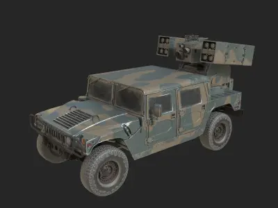 2 coatings of JSDF Type 93 Closed Arrow SAM Low-poly 3D model
