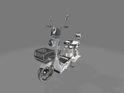 Electric scooter for adults and children  Low-poly 3D model