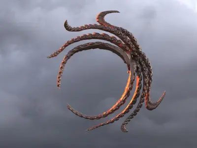Cthulhu Ring sculpture 3 3D model