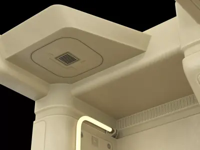 Interior Sci-fi Part with Seats PBR 3D model