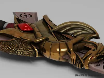 DA W1 01 Twylin Blade - dual wield sword with buckler Low-poly 3D model