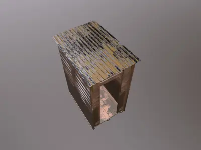 Checkpoint wooden Cabin  Low-poly 3D model