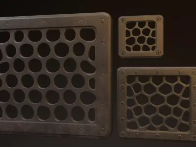 SciFi Modular Panel and Vent Kit PBR Game  Assets blend  glTF 3D model