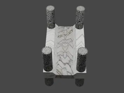 Marble Castle Bridge Low-poly 3D model