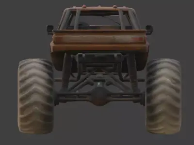 Rusted Iron Bull Monster Truck Low-poly 3D model