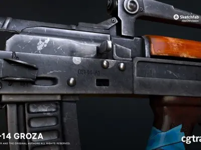 OTs-14 Groza Low-poly 3D model get