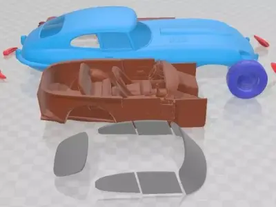 Jaguar E type 1962 Printable Car  3D print model
