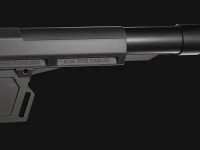 Shockwave Blade 2M Pistol Stabilizer - Pistol Brace - Game Asset Low-poly 3D model