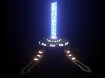 SCIFI alien spaceship Low-poly 3D model