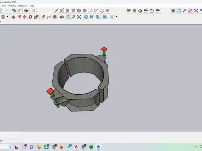 PILE CLAMP D600 Low-poly 3D model