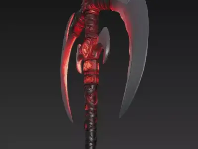 Hellforged Executioner Axe Double Crescent Blade  3D model