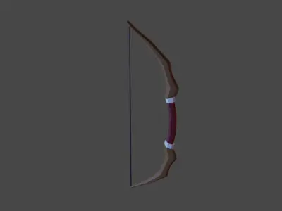 Low Poly Bow and arrow 3D model