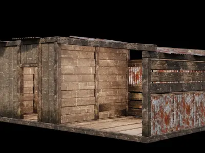 Medieval Houses 68- 4K Textures Game Ready Low-poly 3D model
