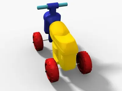 Buggy toy bike with wheels 3D model